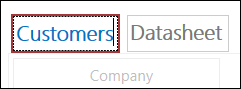 List view caption changed to Customers