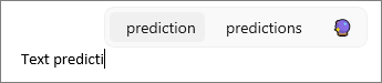 Text prediction in Outlook activated in Windows 11.