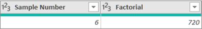 Screenshot that shows adding a column to to get the factorial of a number.