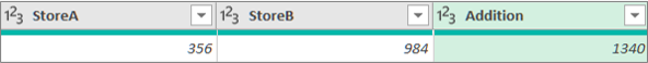 Screenshot that shows adding a column to add two numbers from two columns.