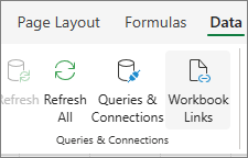 Screenshot that shows Workbook Links.