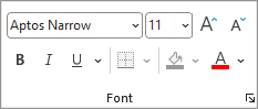Home tab Font group used to apply cell shading