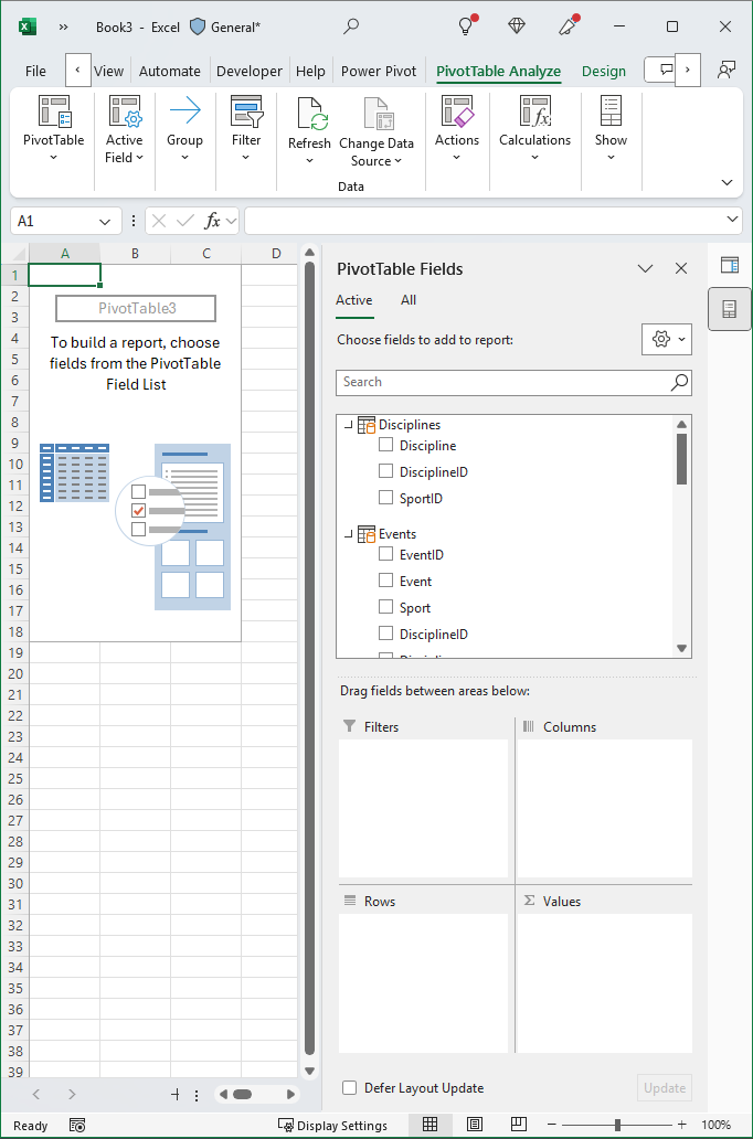 Blank Pivot Table