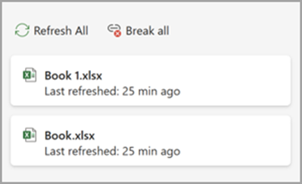 Screenshot that shows Refresh All.