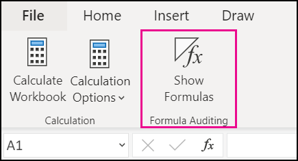 Show Formulas in the web