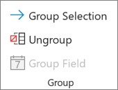 Ungroup command in the PivotTable Group section