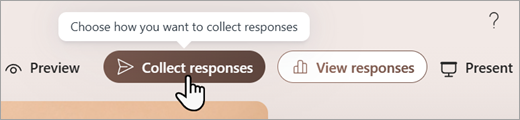 Screenshot showing where you can set how you want to collect responses in Microsoft Forms.