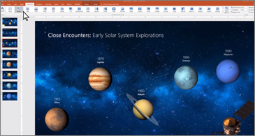 Screenshot that shows a PowerPoint slide containing details about Close Encounters.