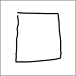 Shows a square drawn with inking.