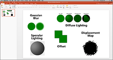 Slide with examples of SVG filters
