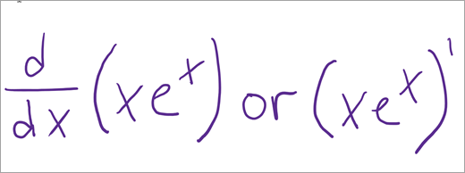 Derivative of x times e to the x written in two equivalent forms