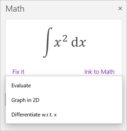 Integral of x squared with Math Assistant actions