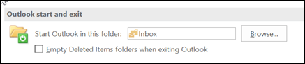 Screenshot that shows selecting the Empty the Deleted Items folder.