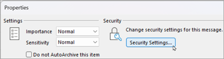 Select Security settings