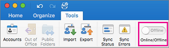 Move the slider to offline