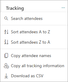 Sort and search for attendees