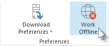 Offline command on the ribbon