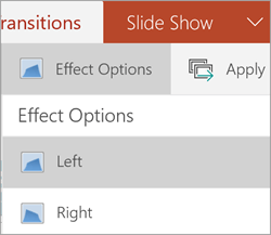 Effect options