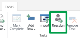 Reassign command on the Tasks tab