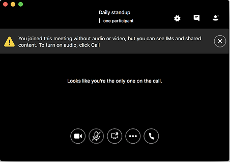 Screenshot showing how to join a meeting without audio