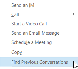 Find previous conversations