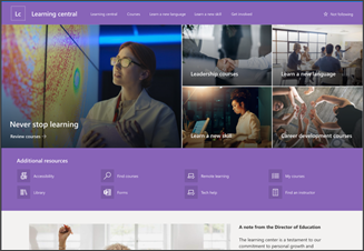 Image of the learning site template