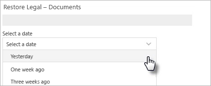 Figure showing the select a date options
