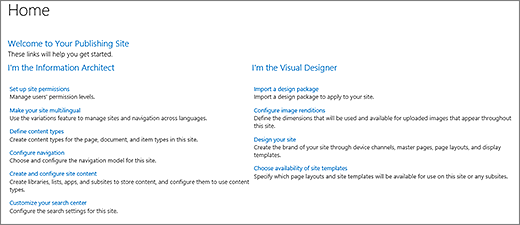 New Home page from Site Collection