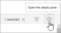 Open the details pane button highlighted