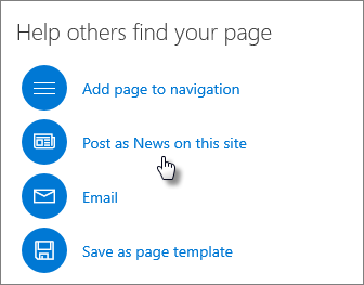 Promote panel showing Post as News on this site
