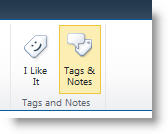 Social tag command on the List or Library tab of the ribbon