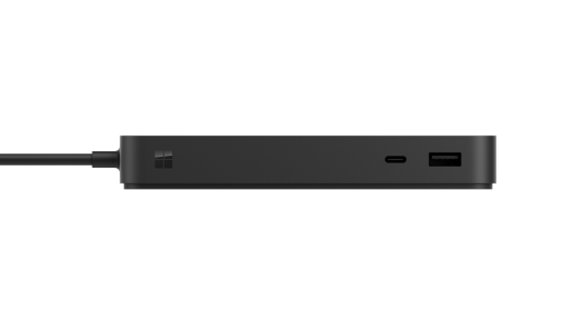 Shows the two ports on the front of the Surface Thunderbolt 4 dock (USB-A and USB-C).