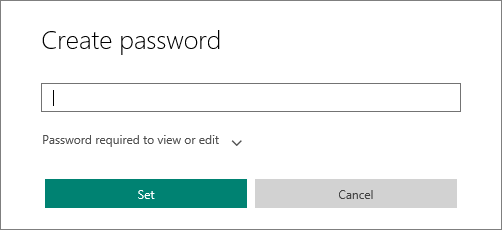 Screenshot that shows create a password dialog box.