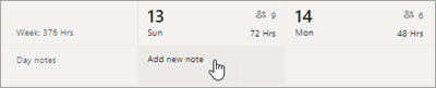 Add a day note to the schedule in Shifts.