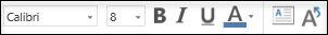 The Font options on the Home tab in Visio for the web.